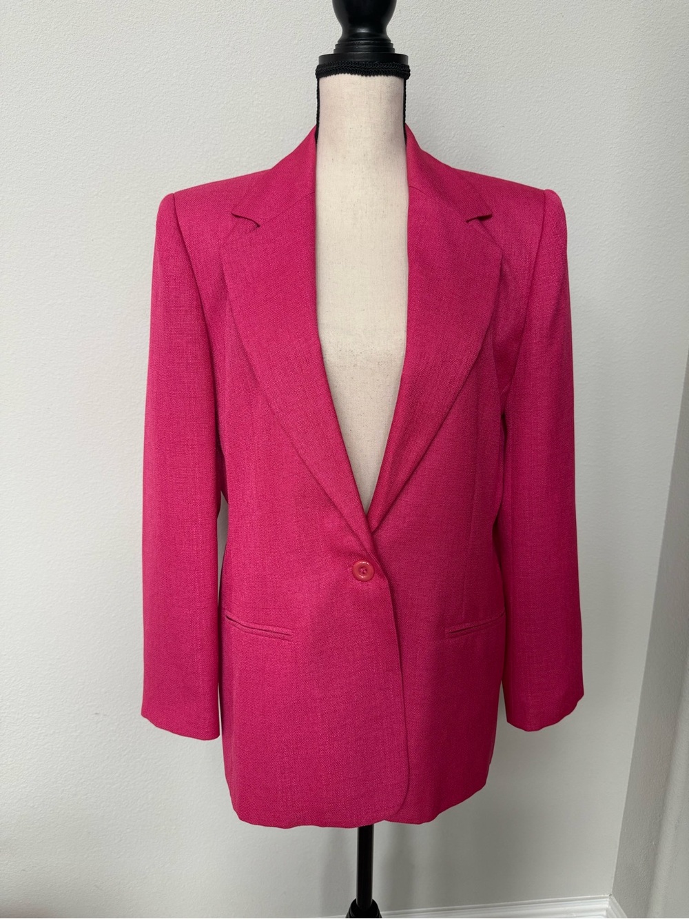 Vintage Joan Leslie Hot Pink Women's Single-Button Blazer